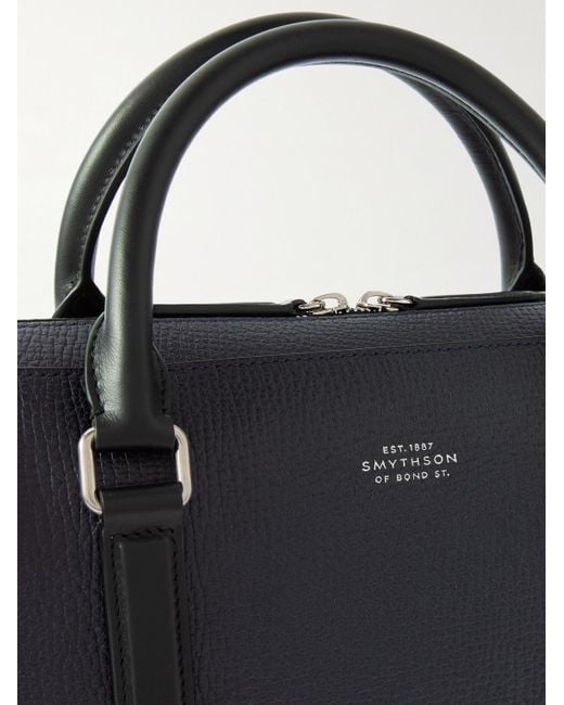 Smythson Black Ludlow Full-Grain Leather Briefcase for men