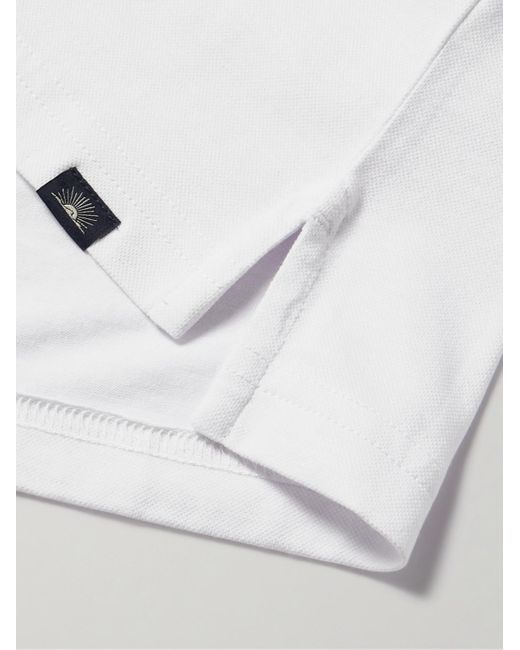 Faherty Brand White Movement Pima Cotton-blend Piqué Polo Shirt for men