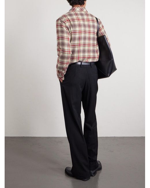 God's True Cashmere Brown Checked Cashmere Shirt for men