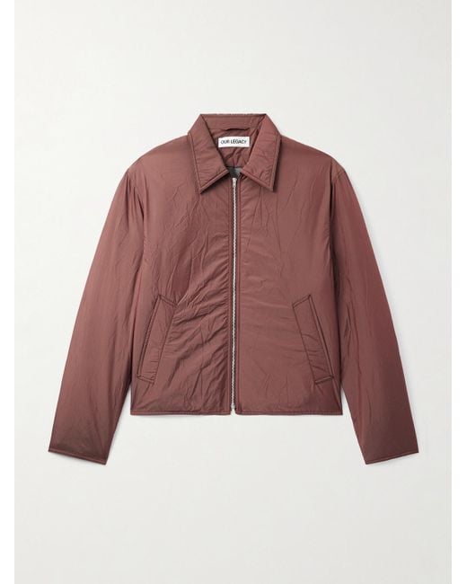Our Legacy Red Slight Iridescent Shell Jacket for men