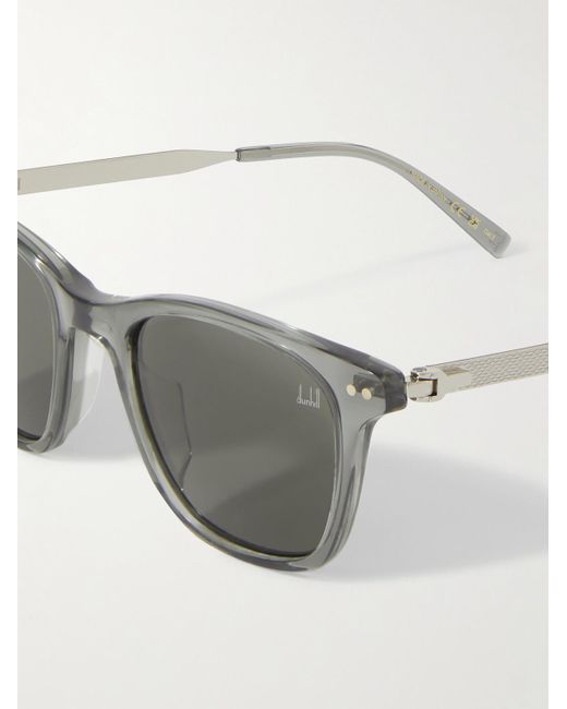 Dunhill Gray Square-frame Acetate And Gold-tone Sunglasses for men
