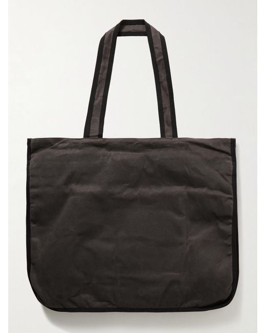 Acne Black Andemer Logo-Appliquéd Waxed Cotton-Canvas Tote Bag for men