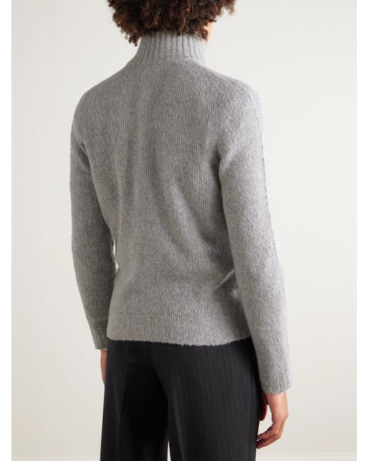 Thom Sweeney Gray Slim-Fit Merino Wool-Blend Zip-Up Cardigan for men