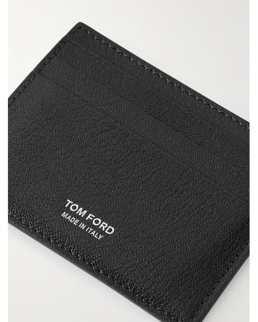 Tom Ford Black Pebble-Grain Leather Cardholder for men
