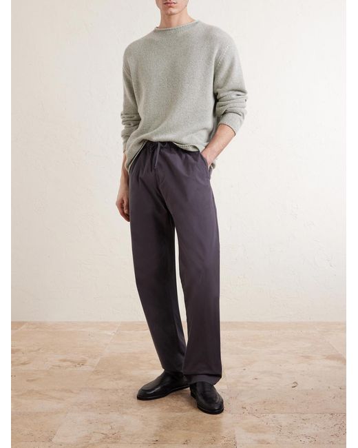 Hartford Blue Joggy Straight-leg Cotton Trousers for men