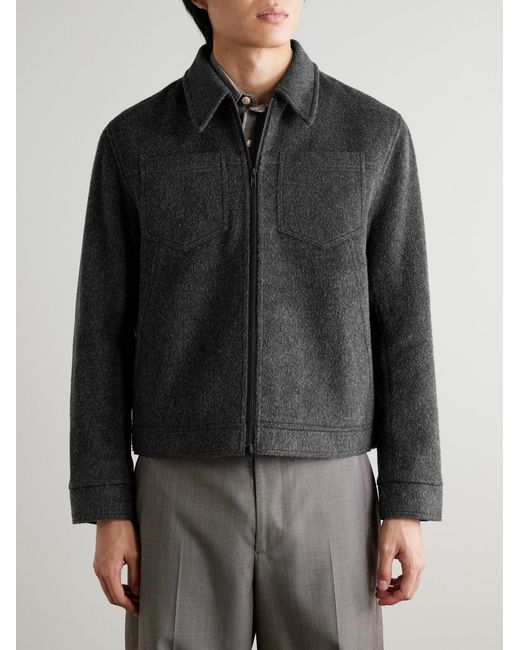 Oliver Spencer Black Norton Brushed Recycled Wool-Blend Jacket for men