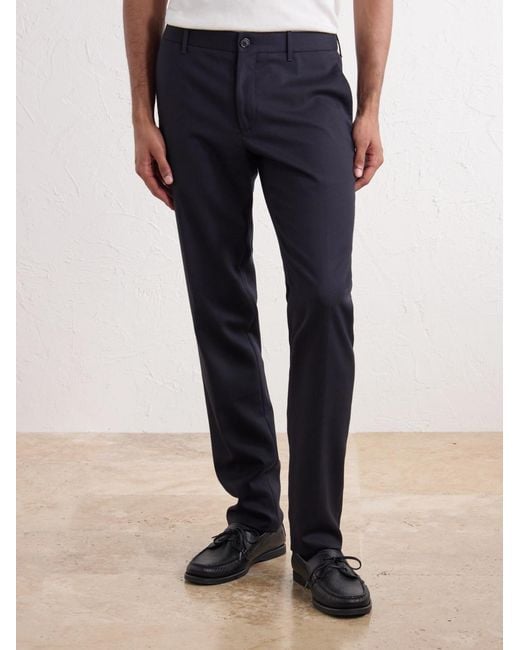 Slowear Blue Straight-Leg Wool-Blend Tekno Flannel Trousers for men