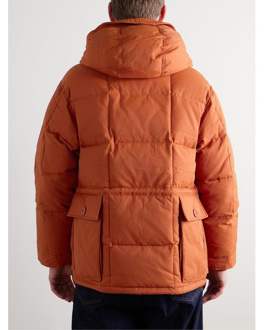 FRIZMWORKS Orange Karakoram Quilted Cotton-Blend Hooded Down Jacket for men