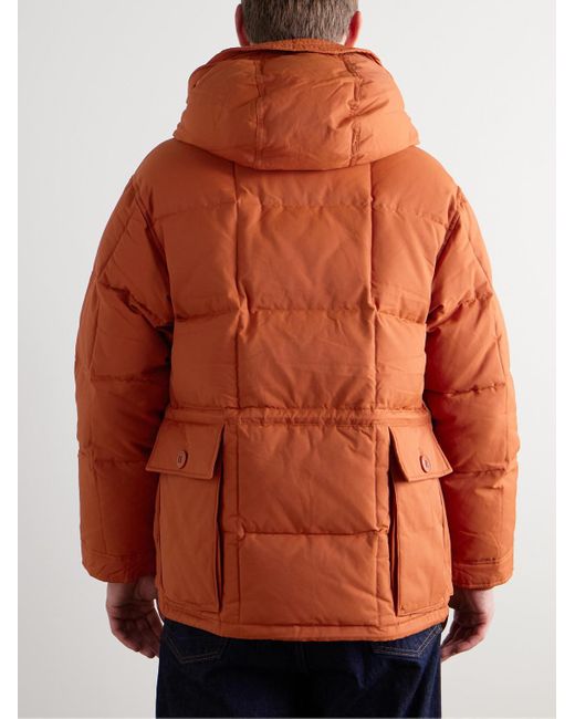 FRIZMWORKS Orange Karakoram Quilted Cotton-Blend Hooded Down Jacket for men