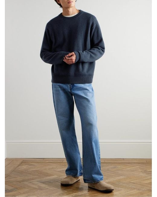 The Elder Statesman Blue Cashmere Sweater for men