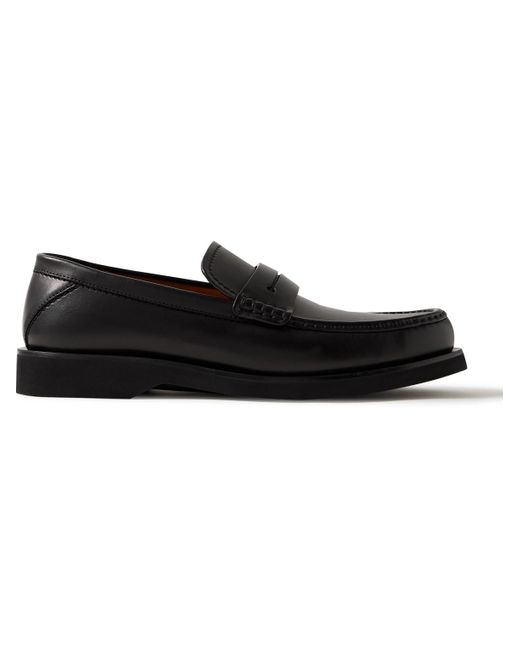 Zegna Black X-lite Leather Penny Loafers for men