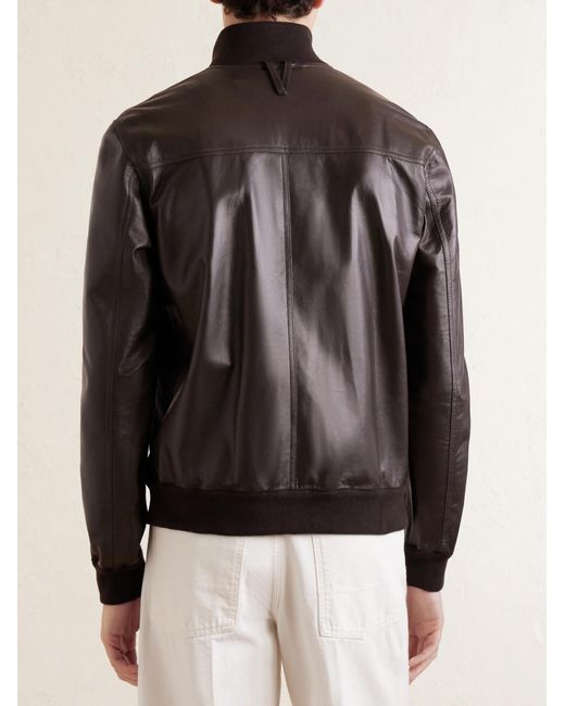 Ino Leather Jacket di Valstar in Black da Uomo