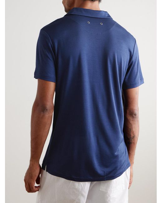 Vilebrequin Blue Pirinol Tencel Lyocell Polo Shirt for men