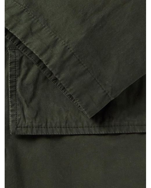Aspesi Green Garment-Dyed Cotton Hooded Jacket for men