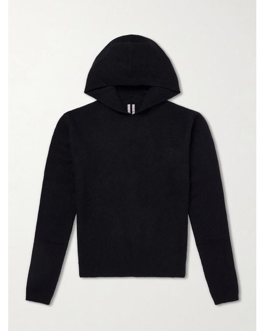 Rick Owens Blue Cashmere-blend Hoodie for men