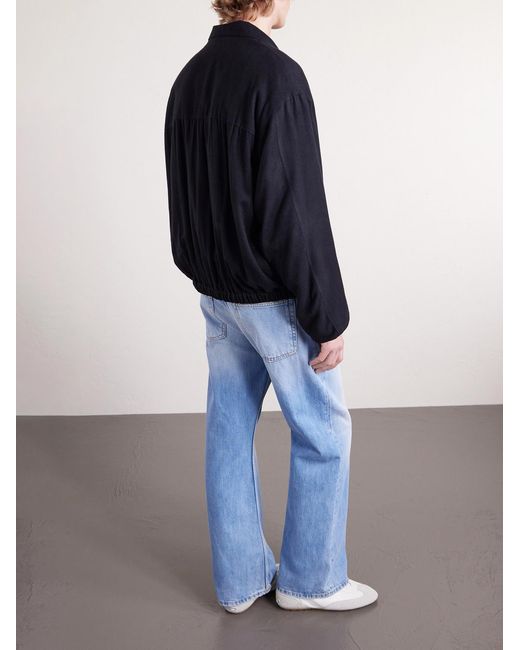 Ssstein Blue Silk-blend Flannel Jacket for men