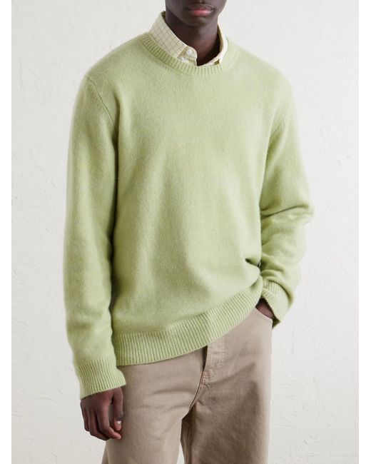 The Elder Statesman Green Nimbus Cashmere And Silk-blend Sweater for men