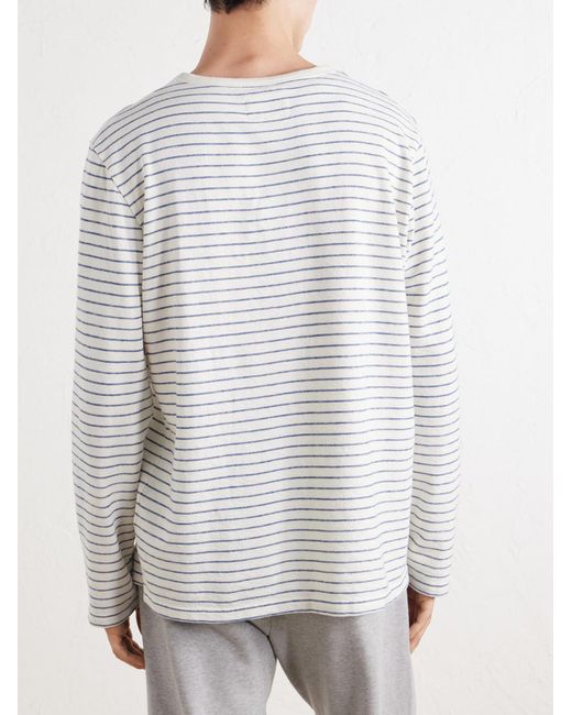 Folk White Striped Cotton T-shirt for men