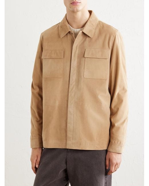 Peter Millar Natural Featherweight Suede Jacket for men