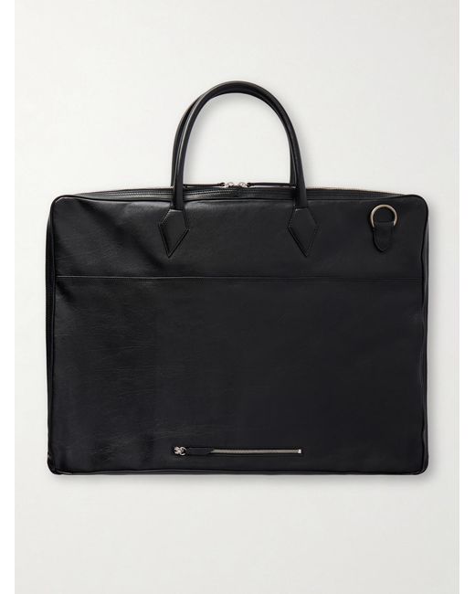 Metier Black Closer Full-grain Leather Suit Carrier for men