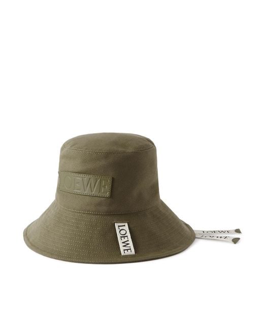 Loewe Green Paula's Ibiza Logo-appliquéd Canvas Bucket Hat