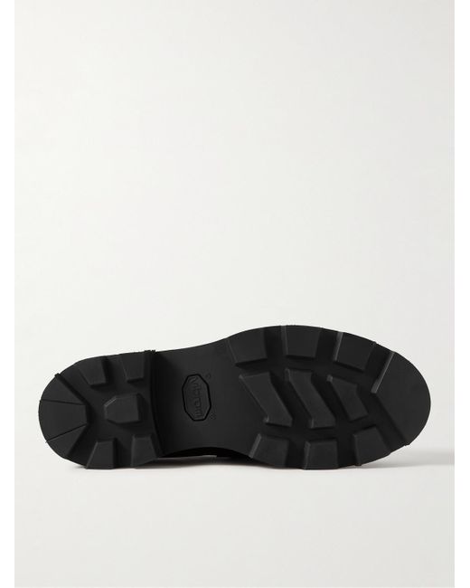 Yuketen Black Frentaly Pebble-grain Leather Penny Loafers for men