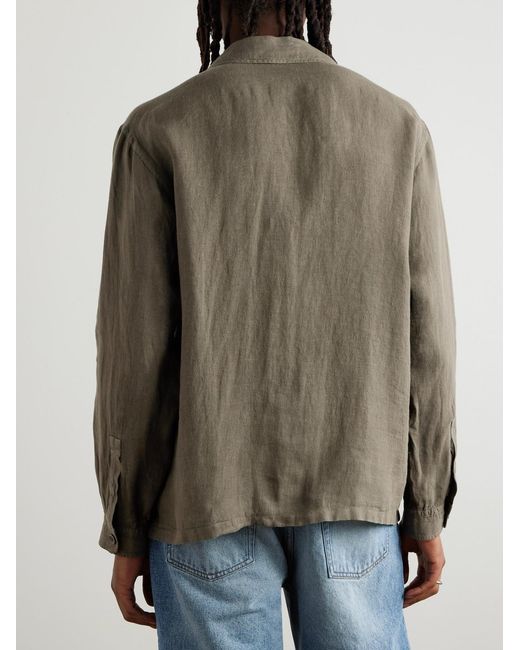 Herno Green Linen Field Jacket for men
