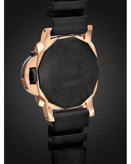 Panerai Black Submersible Quarantaquattro Automatic 44mm Goldtechtm Orocarbo And Rubber Watch for men