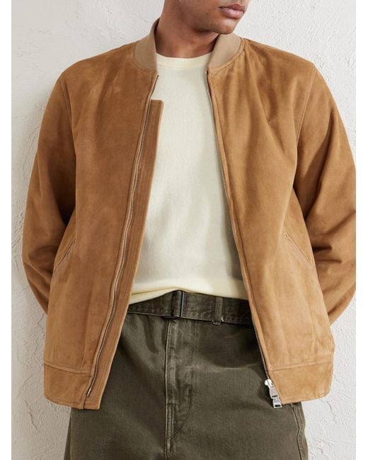 Valstar Brown Evans Suede Bomber Jacket for men