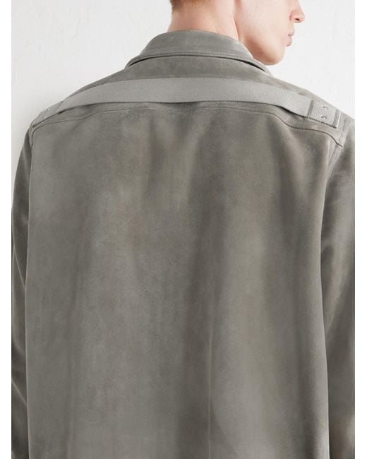 Rick Owens Gray Brad Suede Jacket for men
