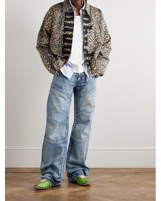Rhude Multicolor Logo-appliquéd Leopard-print Cotton-twill Bomber Jacket for men