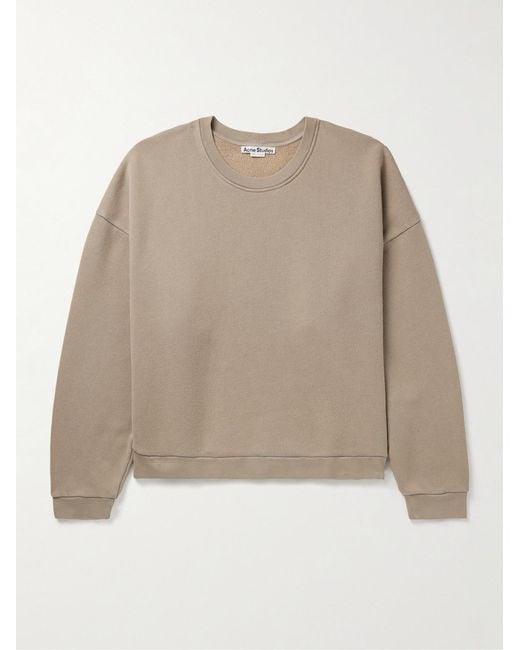 Acne Natural Fester U Garment-Dyed Cotton-Jersey Sweatshirt for men