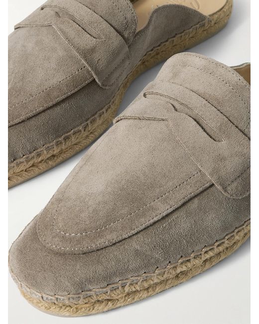 Castaner Gray Nando Suede Backless Espadrilles for men