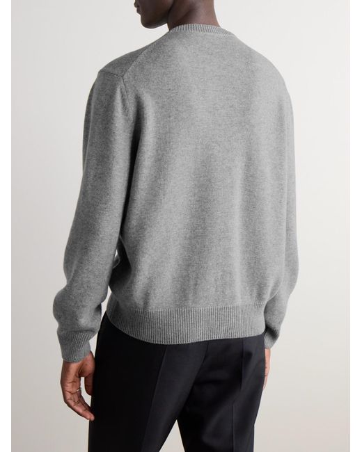 Loewe Gray Anagram Logo-Embroidered Wool Sweater for men