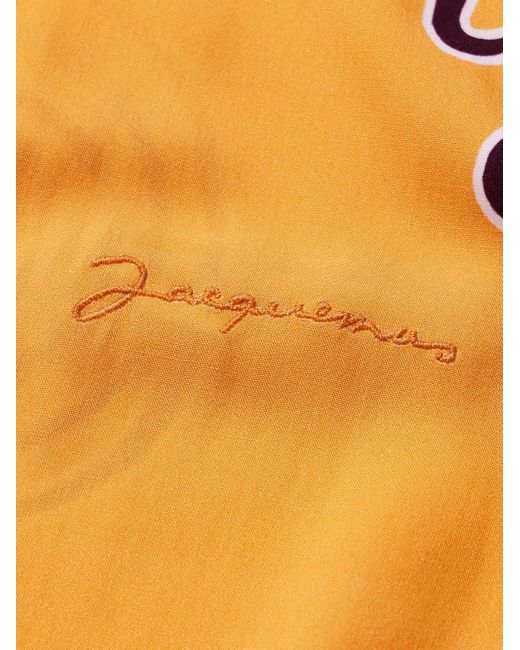 Jacquemus Melo Hemd aus bedrucktem Crêpe mit Logostickerei in Orange für Herren