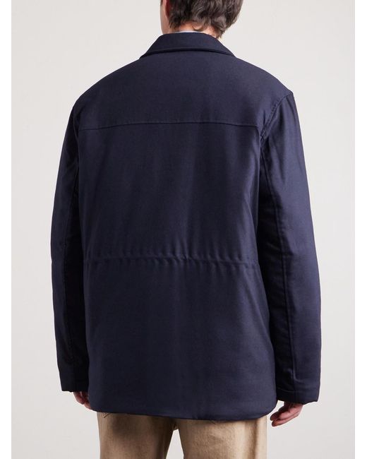 Sunspel Blue Padded Wool-blend Field Jacket for men