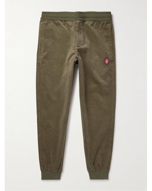 Adidas Originals Green C.P. Company Spezial Settend Tapered Logo-Appliquéd Cotton-Blend Corduroy Track Pants for men