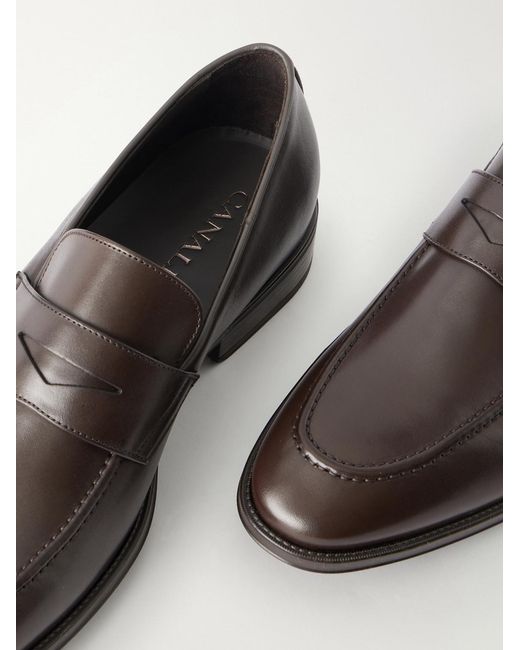 Canali Brown Leather Loafers for men