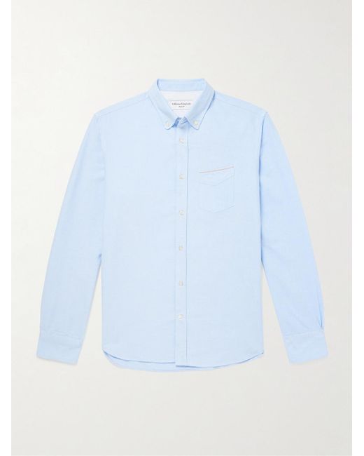 Officine Generale Blue Slim-Fit Cotton Oxford Shirt for men
