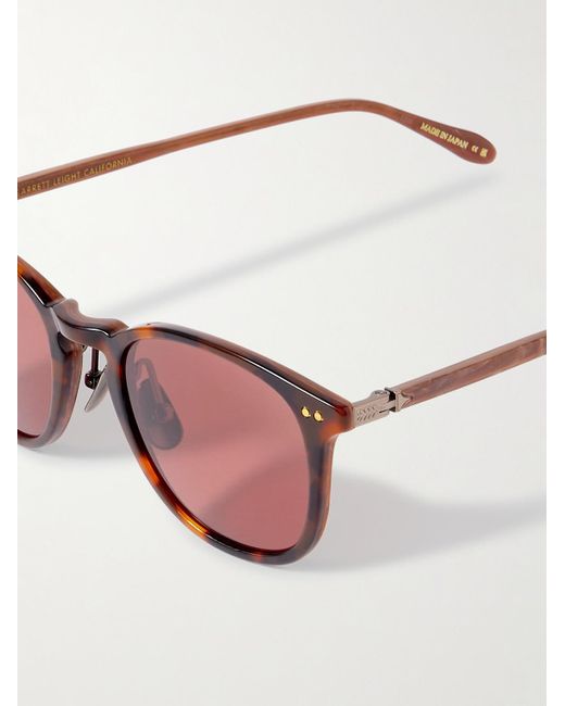 Garrett Leight Pink Kinney J Sun Round-Frame Tortoiseshell Acetate Sunglasses for men
