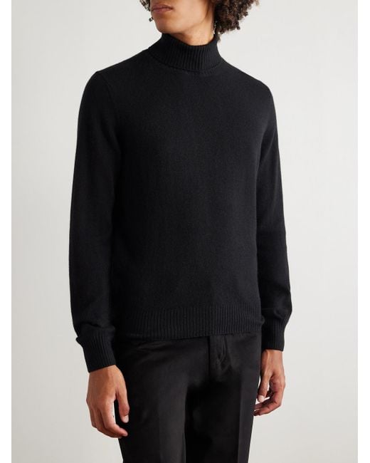 Rubinacci Black Cashmere Rollneck Sweater for men
