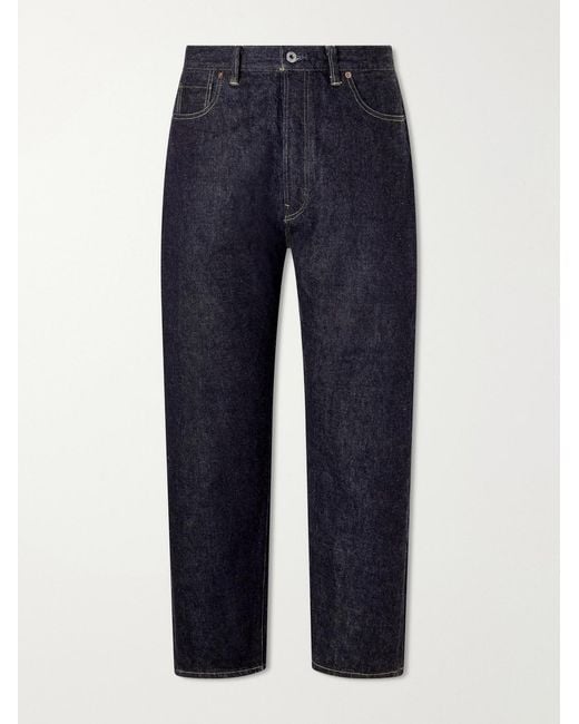 A.PRESSE Blue Tapered Jeans for men