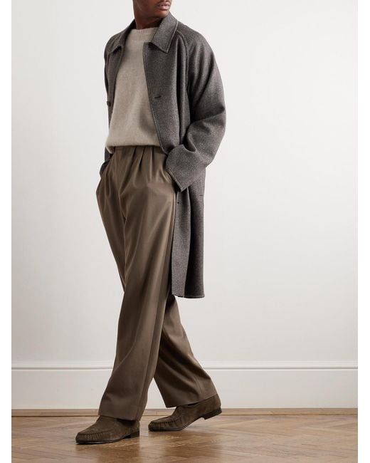 SSAM White Brushed Cashmere Sweater for men