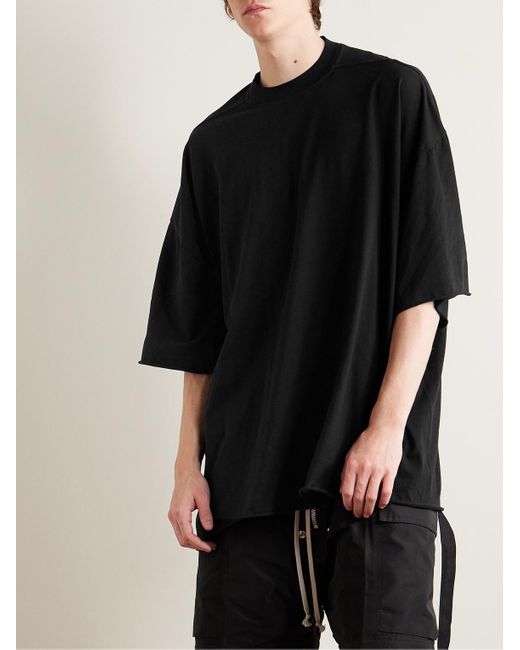 Rick Owens Black Tommy Garment-dyed Cotton-jersey T-shirt for men