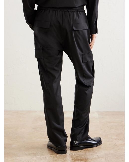 Barena Black Straight-leg Virgin Wool-gabardine Cargo Trousers for men