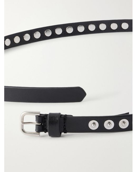 Dries Van Noten Black 2Cm Studded Leather Belt for men