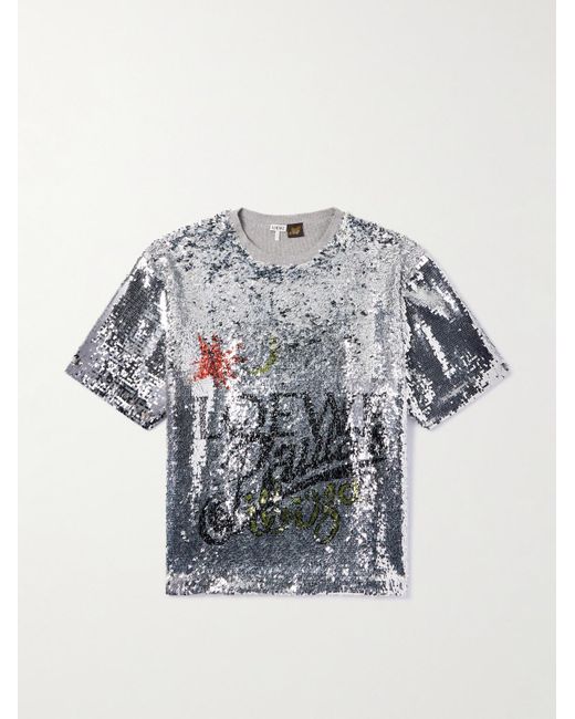 Loewe Paula's Ibiza T-Shirt aus einer Baumwollmischung mit Pailletten in Gray für Herren