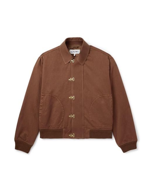 Loewe Brown Logo-Appliquéd Cotton-Twill Jacket for men