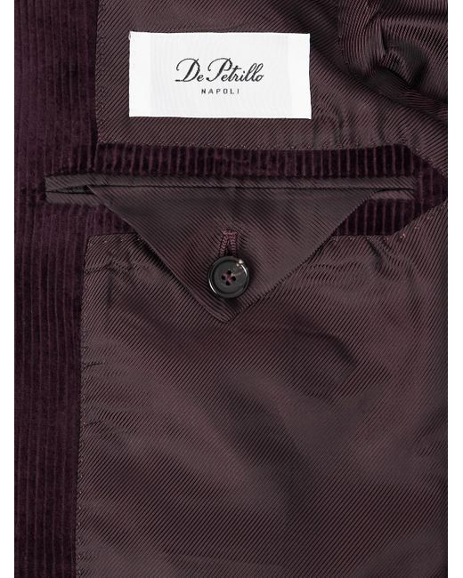 De Petrillo Purple Posillipo Slim-fit Cotton-blend Corduroy Suit Jacket for men