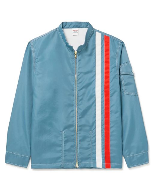 Birdwell Blue Le Mans Racing Striped Shell Jacket for men
